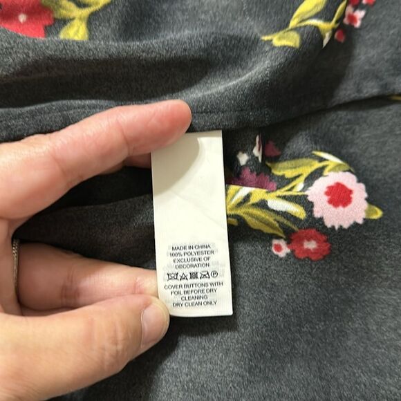 kate spade L Ma Cherie In Bloom Black Floral Smocked Waist Tiered A Line Dress - Picture 11 of 16